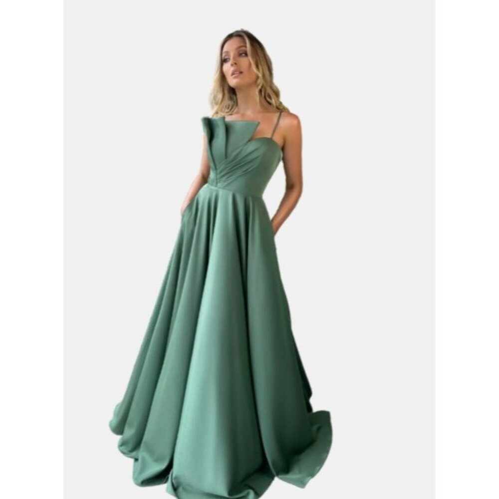 Jadore Nicoletta Olive Formal Dress sz 12 Sleeveless Long Bridesmaid Prom JX5010